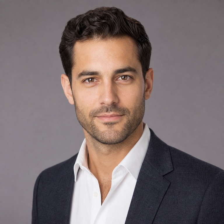 Clean corporate headshot profile picture example