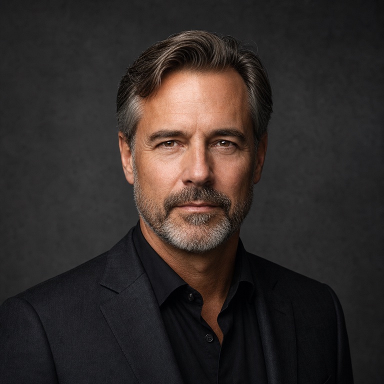Executive dark editorial profile picture example